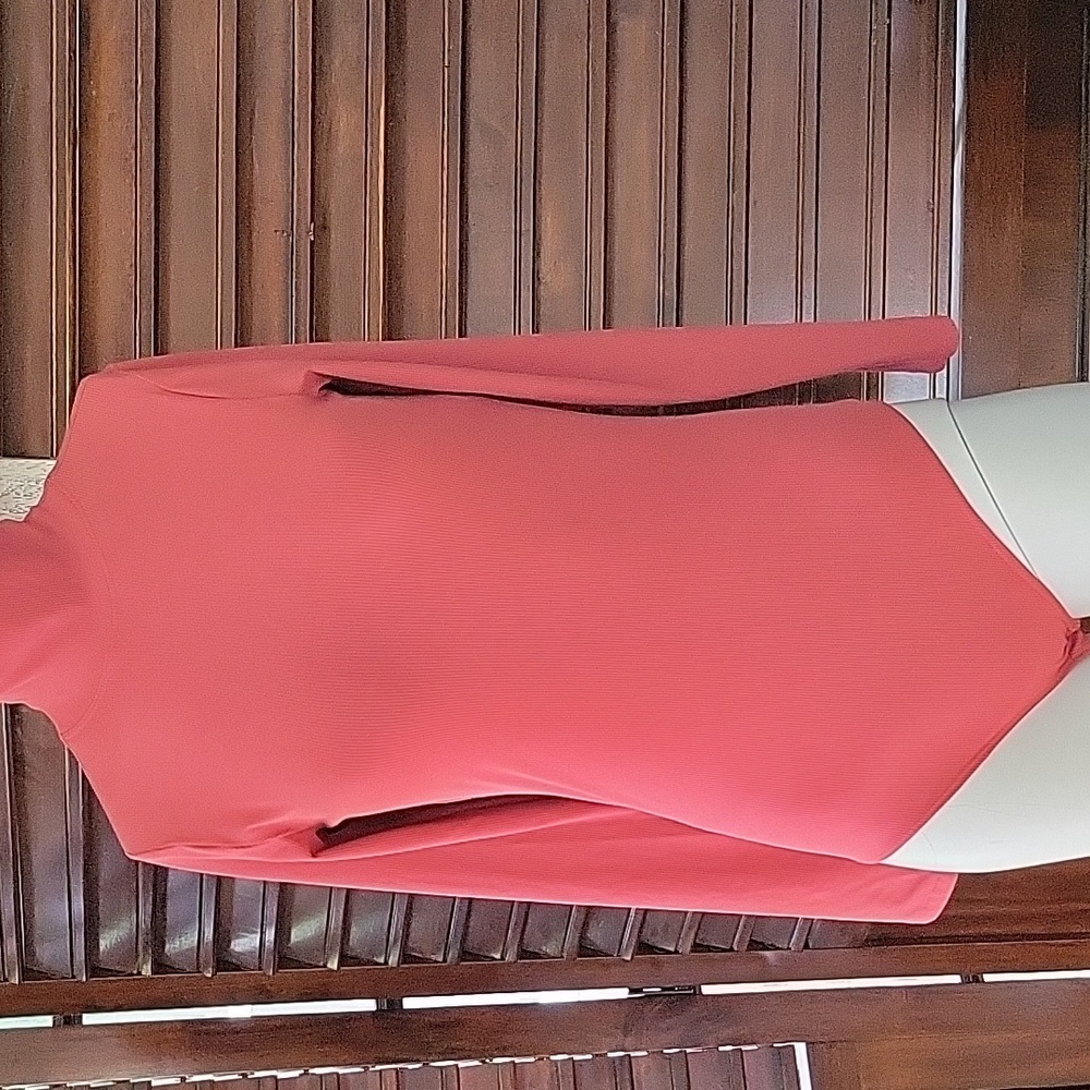 SPANX Mauve Fitted Bodysuit Turtleneck Long Sleeve One Piece Medium